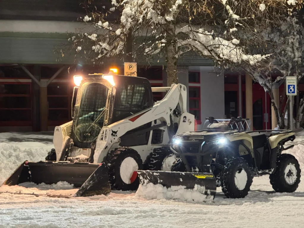 ATV and Bobcat ready to clear snow