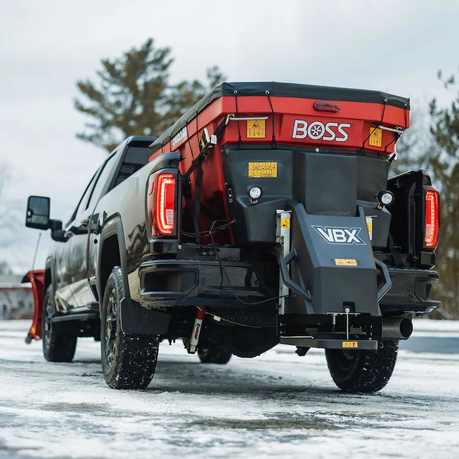 Pickup truck with plow and salting rig